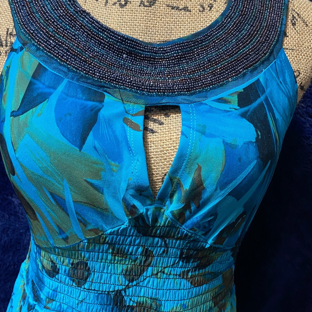 Decoded Blue Leaf Pattern Dress - image 2